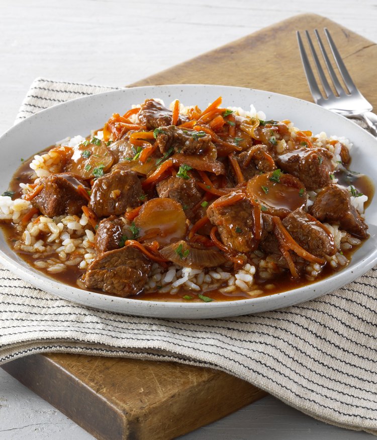 Asian-Inspired Beef with Vegetables in Sauce